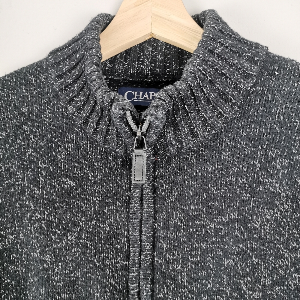 Chaps Knit Sweater Zip Neck Large - Picture 3 of 5